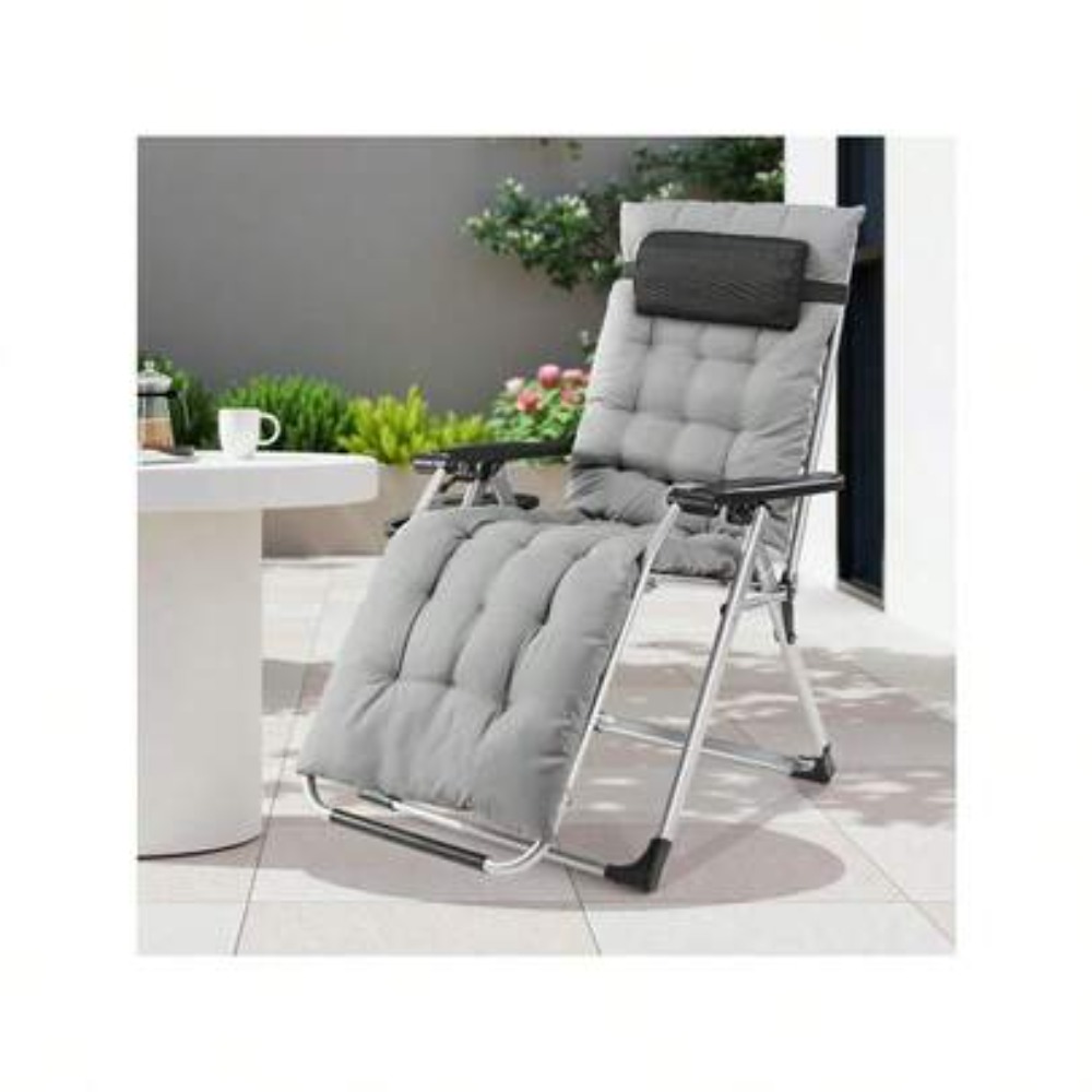 Outdoor Oversized Camping Chair - Chaise pliante zéro gravité avec porte-gobelet