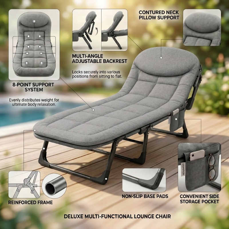 Chaise longue pliante portable - Outdoor Oversized Camping Chair avis et prix