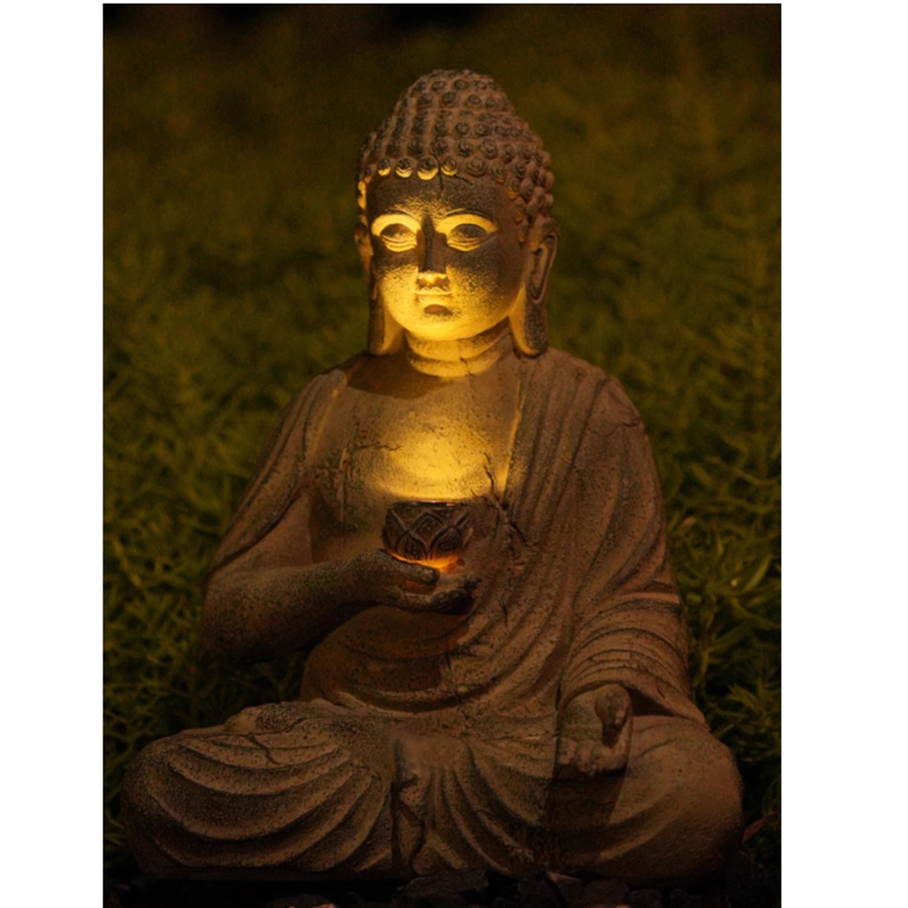 Statue de bouddha solaire en r - Outdoor Camping Japan avis et prix