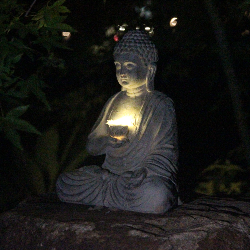 Statue de bouddha solaire en r - Outdoor Camping Japan avis et prix