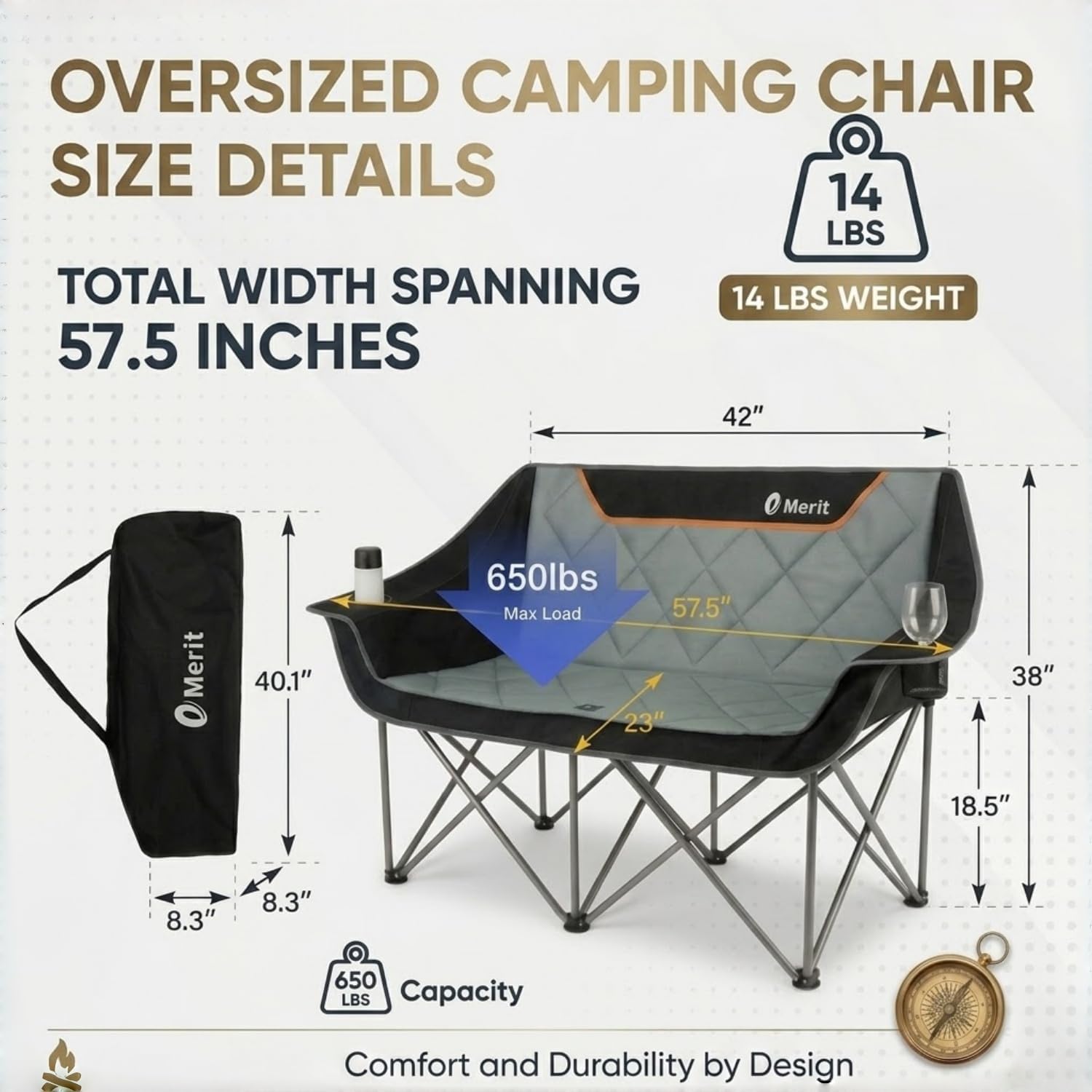 Fauteuil de camping pliant rob - Outdoor Oversized Camping Chair avis et prix