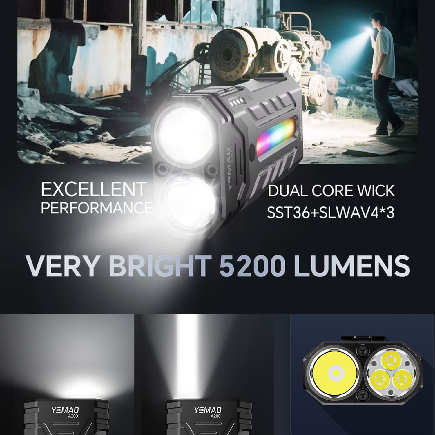Lampe de poche LED RGB Portabl - Outdoor Camping Adventure Lamp avis et prix